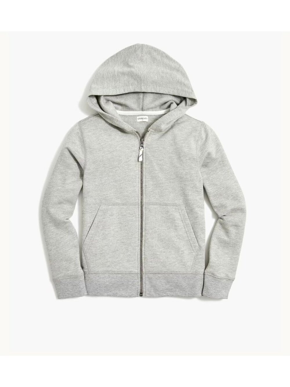 NWT J.Crew Crewcuts Gray Boys' Fleece Full-Zip Hooded Sweatshirt - S (6-7)